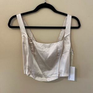 NWT Reformation Sorrento Silk Top Ivory